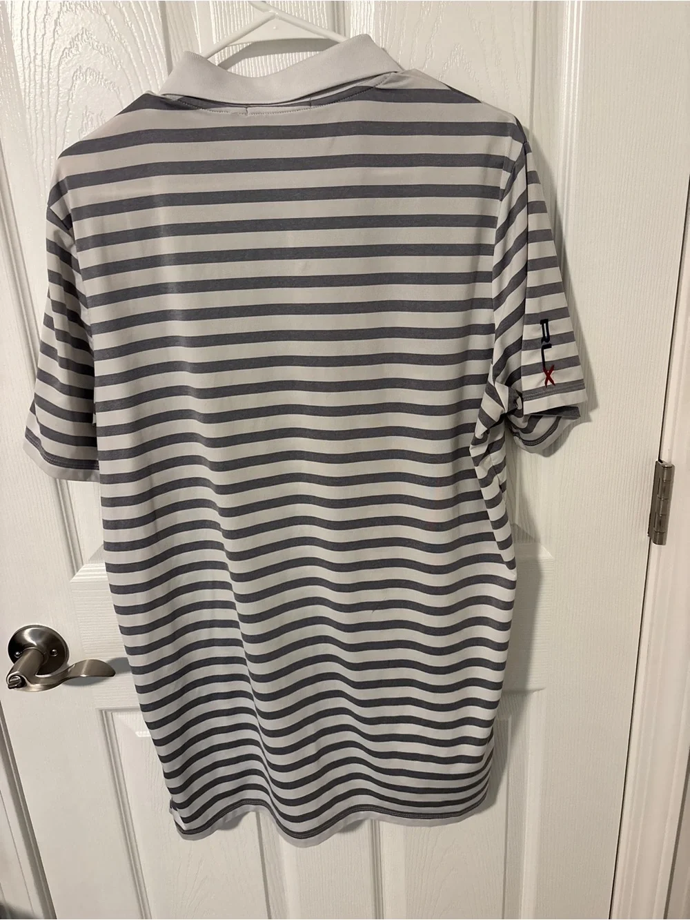 UA Striped Polo Shirt - White & Gray